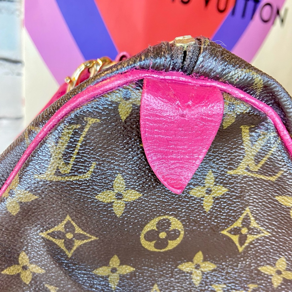 Louis Vuitton Speedy 30 custom painted with bag charm *READ DESCRIPTION* - Picture 8 of 16